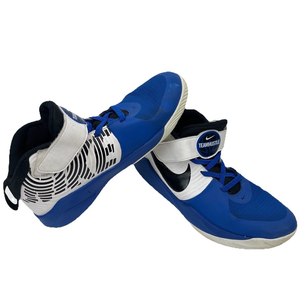 Nike Team Hustle D9 Kid Child Shoes Sneakers Size 3Y Youth Blue White AQ4225-405